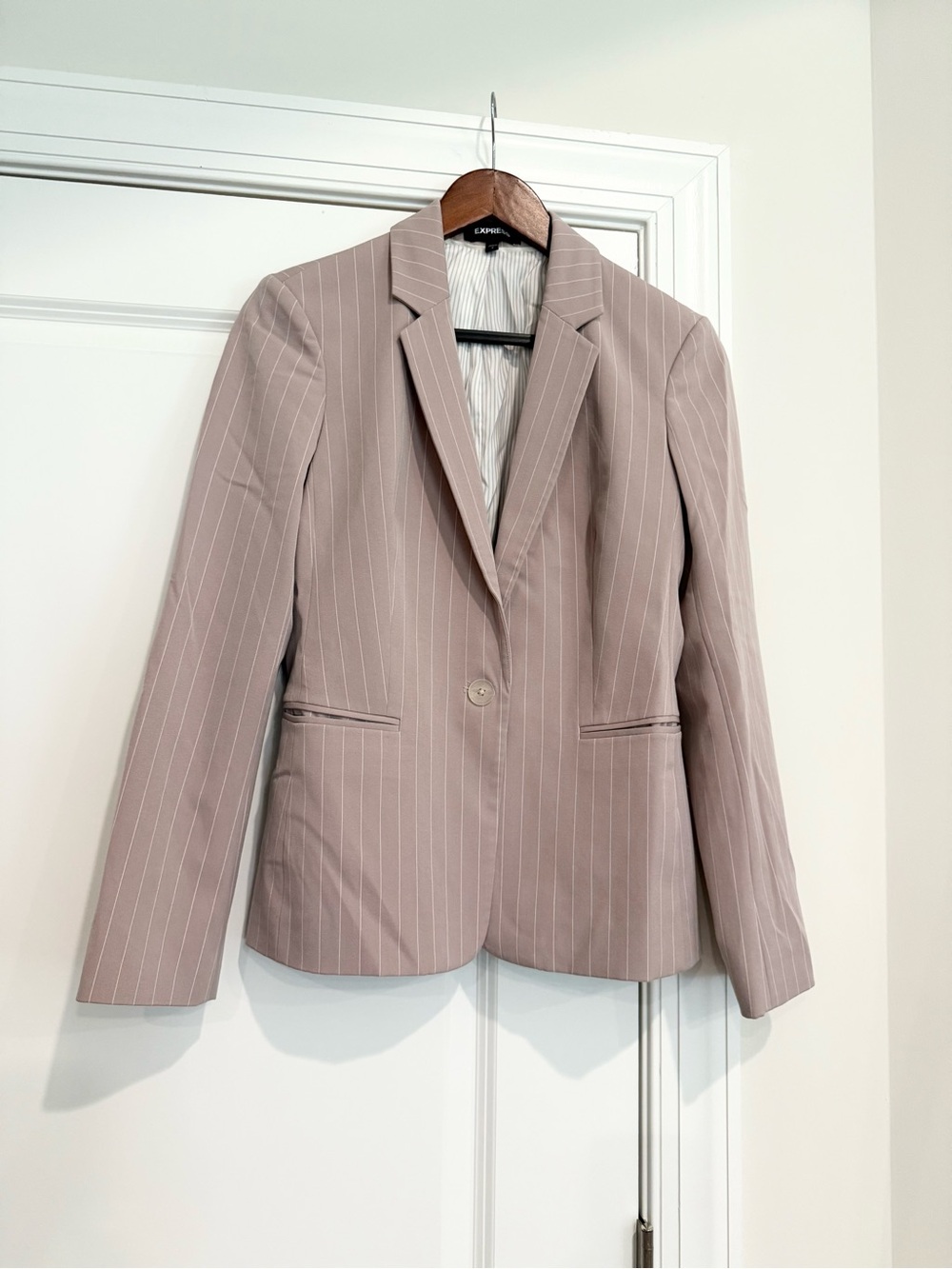 Express Pinstripe Blazer in Mauve